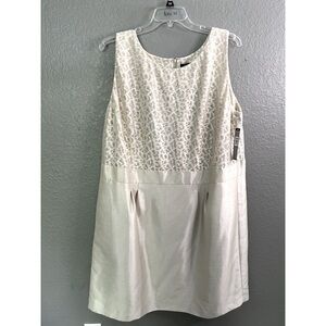 NWT Tahari Dress Sz 22W Champagne Gold Cocktail Embellished Wedding Guest Dressy